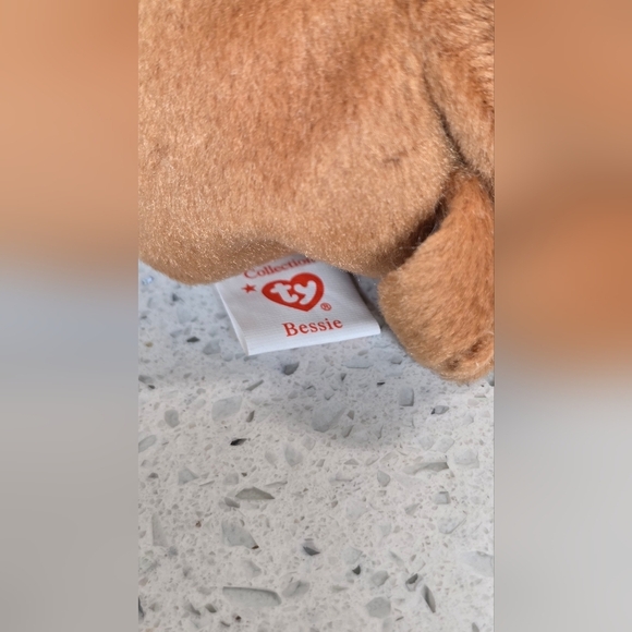 Ty - Bessie - Brown and White Plush Cow Toy - Picture 3 of 5